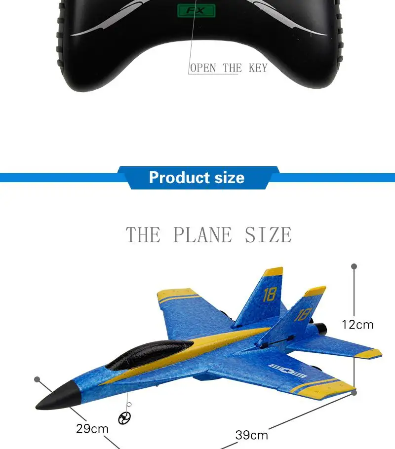 RCtown Fly Bear FX 828 2 4G 2CH F/A 18 Strike Fighter Hornet RC Glider Airplane RTF для мальчиков|Радиоуправляемые