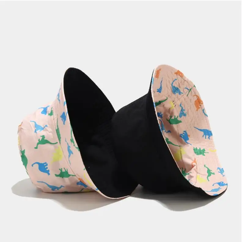 Панама Двусторонняя унисекс Пляжная шапка с динозавром для влюбленных мужчин и