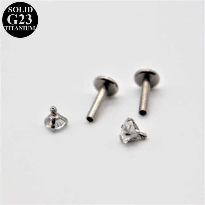 

G23 Titanium Labret Helix Piercing Nose Bone CZ Clean Ear Lip Lings Septum Nose Stud Piercing Ring Pircing Body Jewelry