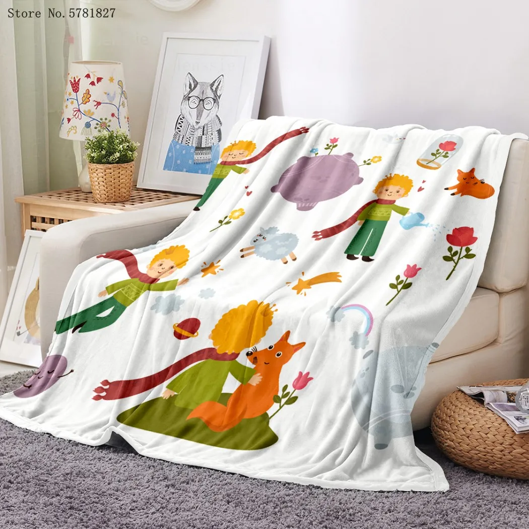 

The Little Prince Flannel Blanket 3D Print Little Boy Fleece Blanket For Bedroom Blanket Home Custom Cartoon Throw Blanket Decor
