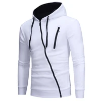 2021 spring and autumn mens oblique zipper hoodie casual solid color hoodie mens fashion sports jacket comfortable daily