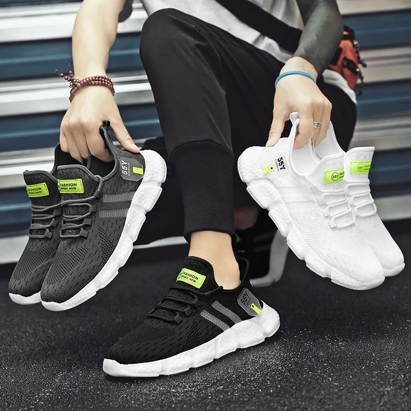 

2020 New Fashion Big Size 39-46 Mesh Sport Sneakers Men Lightweight Breathable Running Shoes Men Zapatillas Deportivas Hombre
