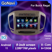 gonavi android 11 car radio central multimedia intelligent system tonch screen with gps navigation mp5 for buick regal 2014 2015