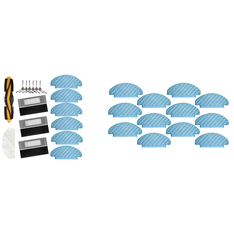 

21Pcs Filter Brush Mop Cloth Set With 12Pcs Cleaning Mop Cloths For Ecovacs Deebot Ozmo T8 Vacuum Cleaner