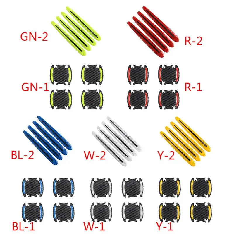 

3D Carbon Fiber Epoxy Safety Reflective Car Handle Door Bowl Warning Sticker Y4UA