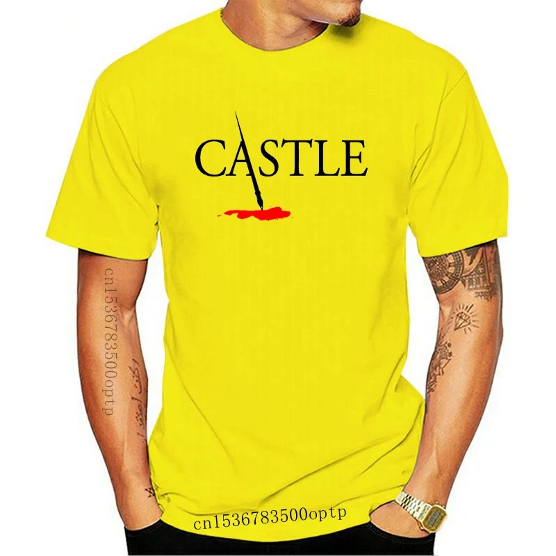

New Robeni Men's DeepHeather Castle Tv Show Logo T-Shirt
