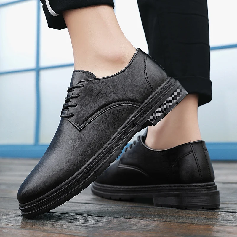 

2021 Young Men's Trendy Fashion All-match Outdoor Casual Shoes British Style Comfortable Breathable Leather Shoes Men's Shoes