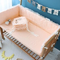 baby crib bumper breathable waffle gauze bed fence