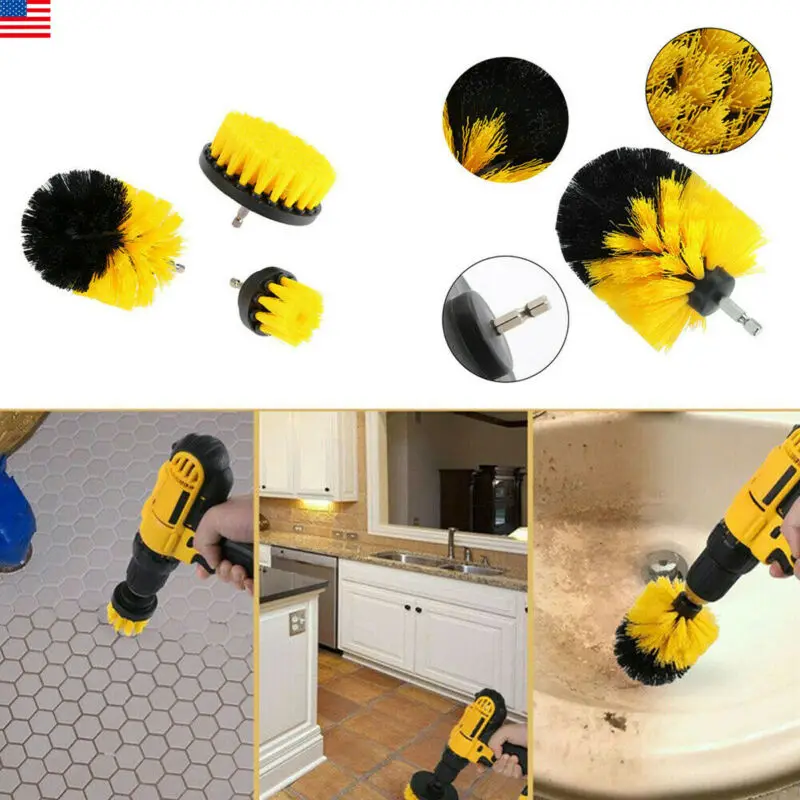 

3pcs Power Scrubber Cleaning Brush Set Electric Drill Brush Tool For Cordless Drill Attachment Kit Power Scrub Brush