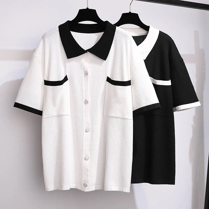 Женский трикотажный кардиган с отложным воротником обхват груди 155 см 5XL 6XL 7XL 8XL 9XL