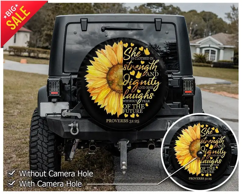 

Sunflower Car Coasters, Wedding gifts, Gifts for campers, Halloween Custom Tire COVER CAR, Car Accessories, Spare Tire COVER CAR