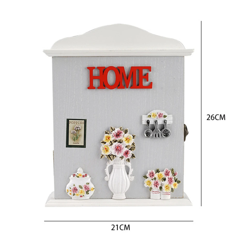 

Wooden Key Storage Cabinet Living Room Decor Wall Hang Cabinet for Small Tool
