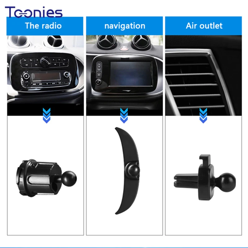 car mobile phone bracket navigation frame gravity bracket for mercedes smart 450 451 453 fortwo forfour interior charging stand free global shipping