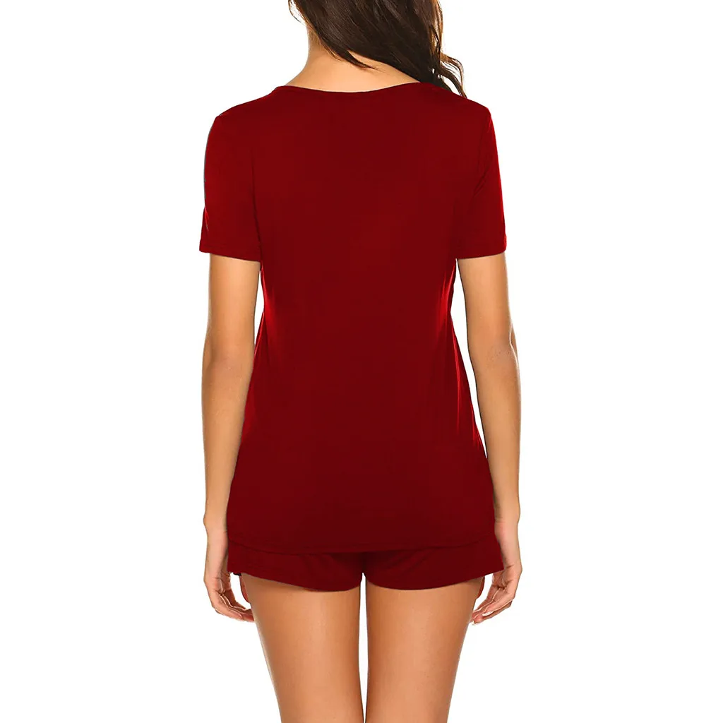 

ARLONEETWomen Maternity Nursing Pajamas Set Breastfeeding T-shirt+Shorts Short Sleeve Pajamas Pregnant Women Breastfeeding Suits