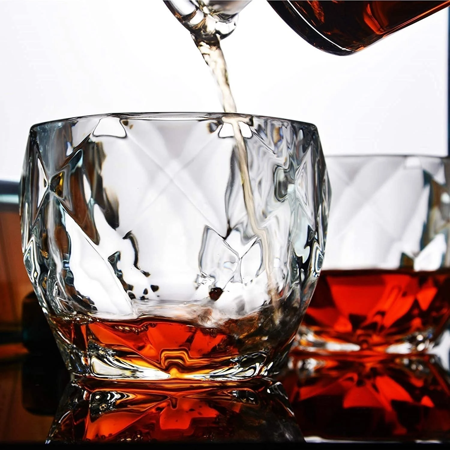 

Whiskey Glasses, Set of 4, 11 oz, Premium Scotch Glasses, Bourbon Glasses for Cocktails Old Fashioned Drinking