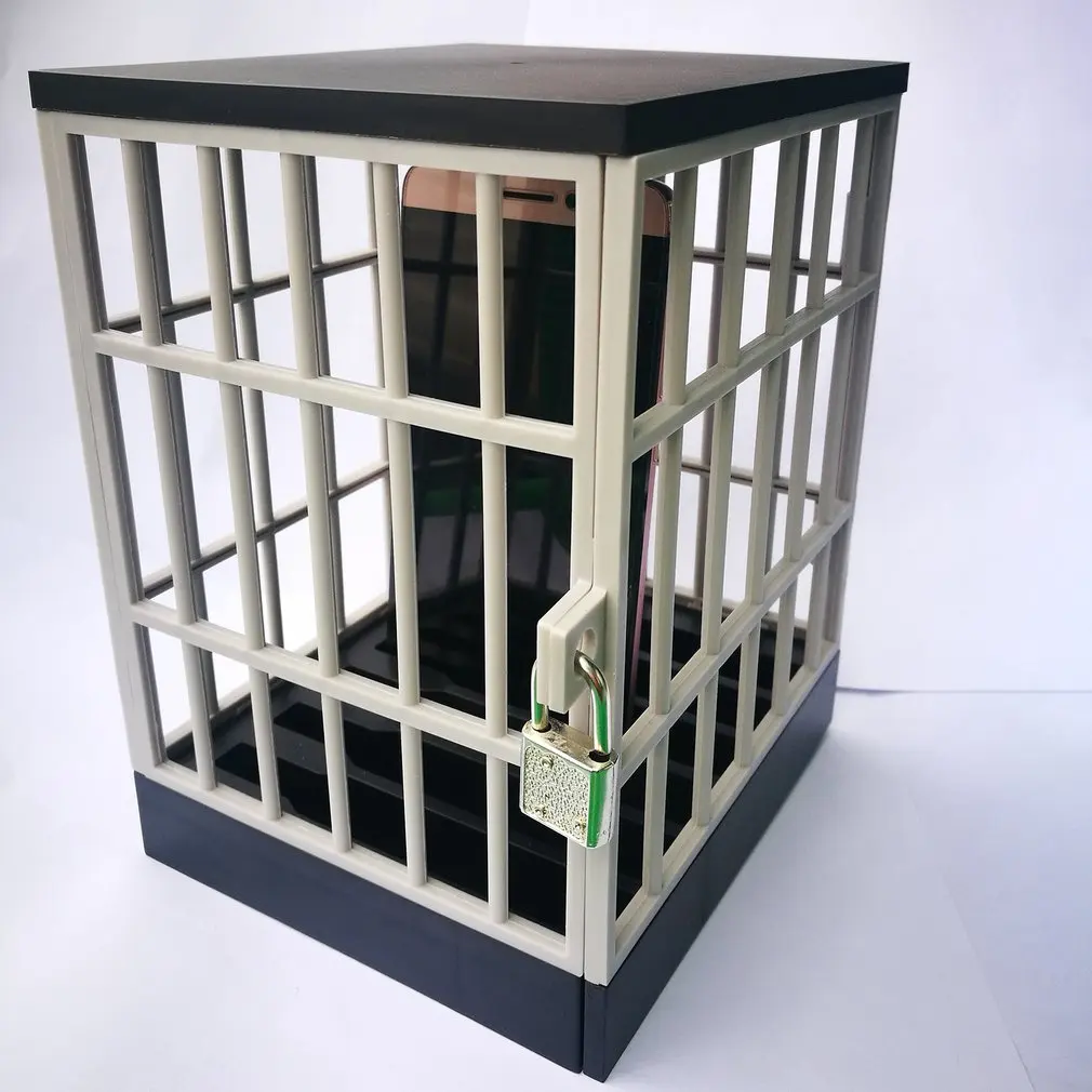 

Mobile Phone Jail Cell Prison Lock Up Safe Smartphone Home Table Office Gadget quality Storage Box Locking Cage Party Storage