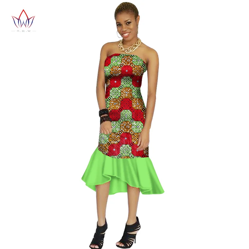 

New African Dresses For Women Dashiki Women Traditional Ankara Ladies Clothes 6XL Sexy & Club Cotton Mid-calf Dress WY188