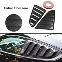 1pair carbon fiber look style 14 quarter side window scoop five slot open louvers cover vent abs plastic for mustang 2015 2020