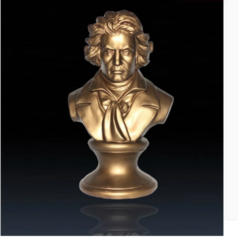 

Европейский медный Бетховен Моцарт портрет скульптура орнамент для гостиной украшение для Кабинета