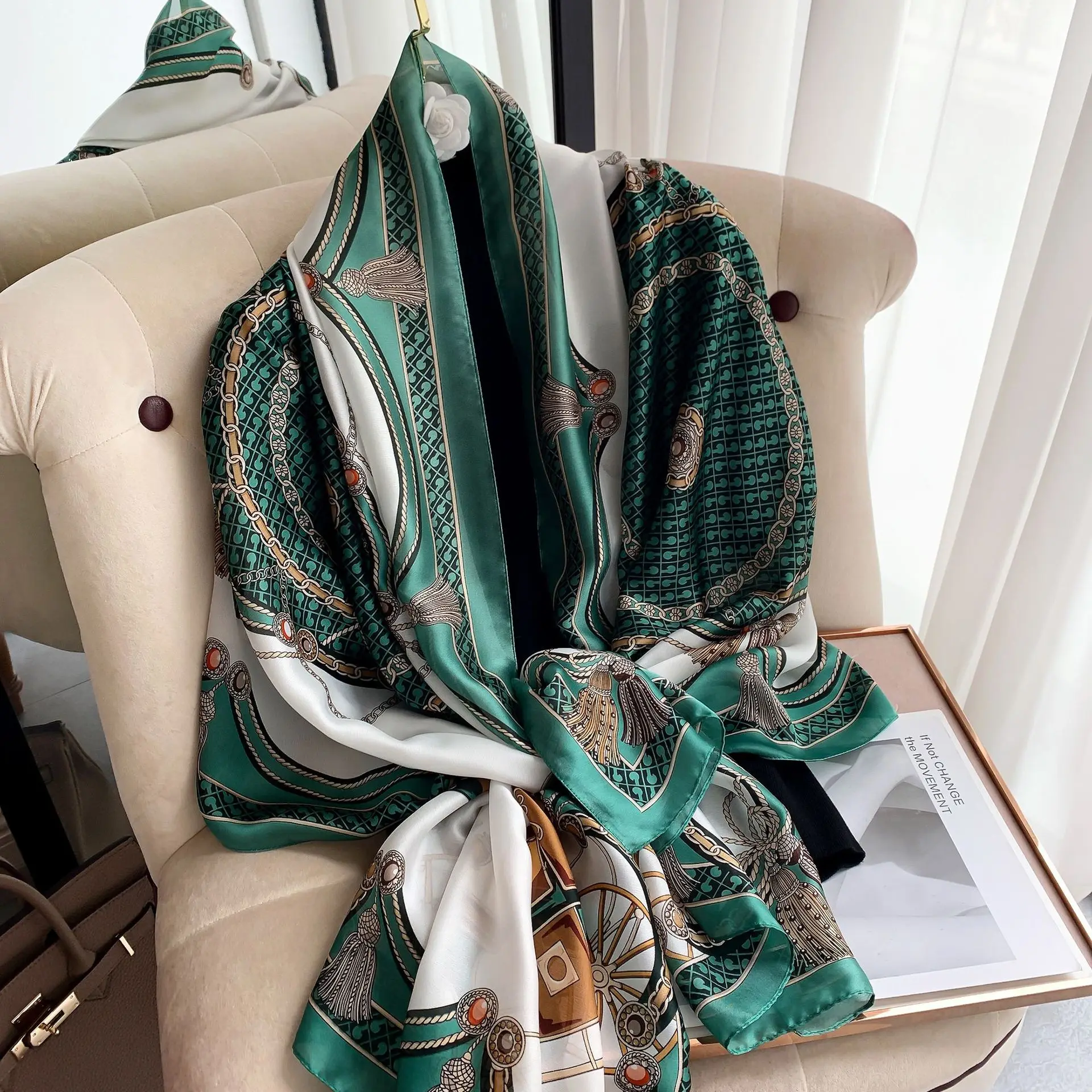 

180x90 см шелковый шарф для женщин, длинная бандана, платок, хиджаб, тихий, пляжный саронг, модный, 2021 шарф шаль оптовая продажа