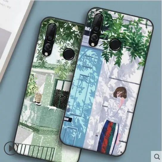 For Huawei Nova 4 4e P30 Lite phone case cartoon anime girl coloured drawing all-inclusive anti-fall scrub soft shell |