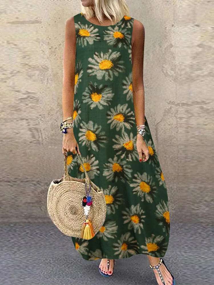 

2021 fashion summer beach dress ladies print summer casual short-sleeved long skirt plus female floral robe oversized