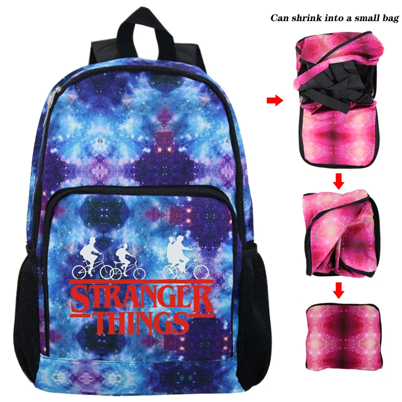 stranger things 8 Детский Школьный рюкзак сумка из сериала очень странные путешествия рюкзак; рюкзак для студентов из сериала очень странные складной рюкзак Rugzak Sac Doc - Цвет: stranger things 8