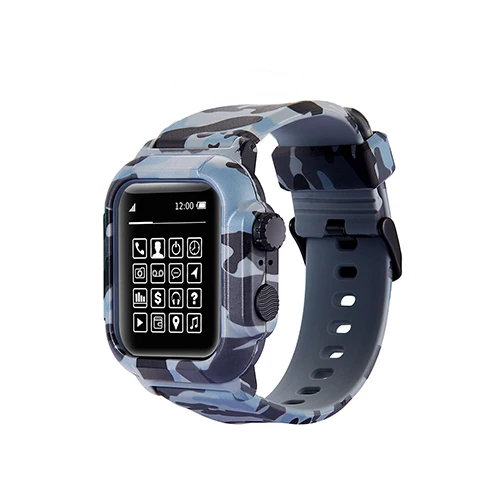 IP68 Водонепроницаемый чехол с силиконовым ремешком для Apple Watch 5 4 40 мм 44 мм водонепроницаемый спортивный браслет для IWatch3 2 1 38 мм 42 мм ремешок - Цвет: Camouflage