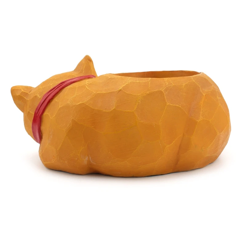 

3D Sleeping Cat Resin Flower Pot Succulents Bonsai Cactus Plants Container Desktop Home Garden Decor