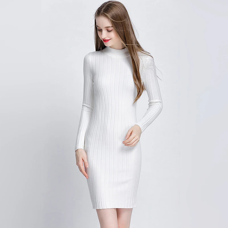 Женский длинный вязаный свитер WYWAN весенне-осенний пуловер с ложным воротником