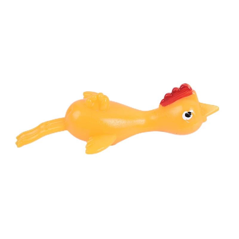 

11.5CM Novelty Gags & Practical Joke Toys Funny Laugh Rubber Chicken Stretchy Flying Turkey Finger Birds Sticky