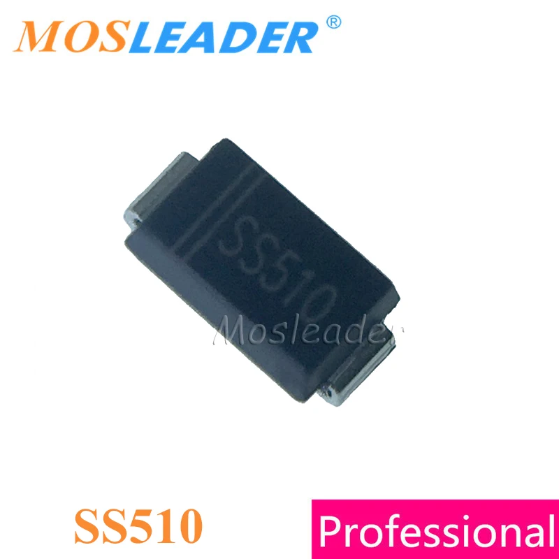 Mosleader SS510 SMA 2000 шт SR510 DO214AC 5A 100V сделано в Китае высокое качество|Запасные части| |