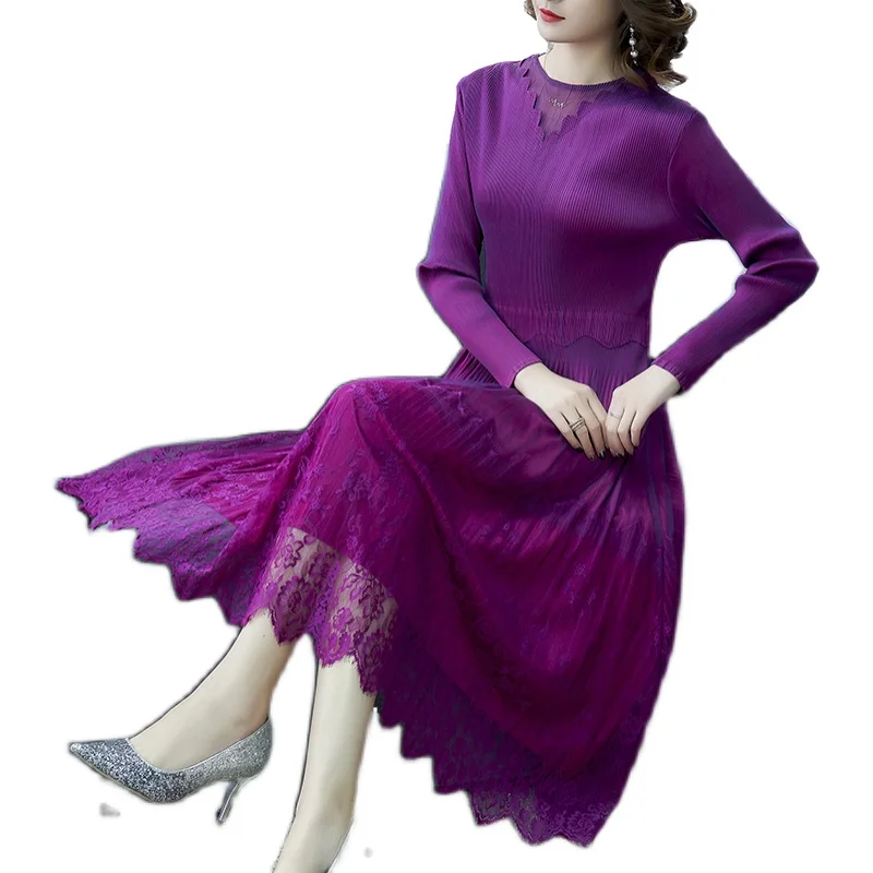 COIGARSAM лоскутное женское длинное платье новые кружевные сетчатые платья с высокой