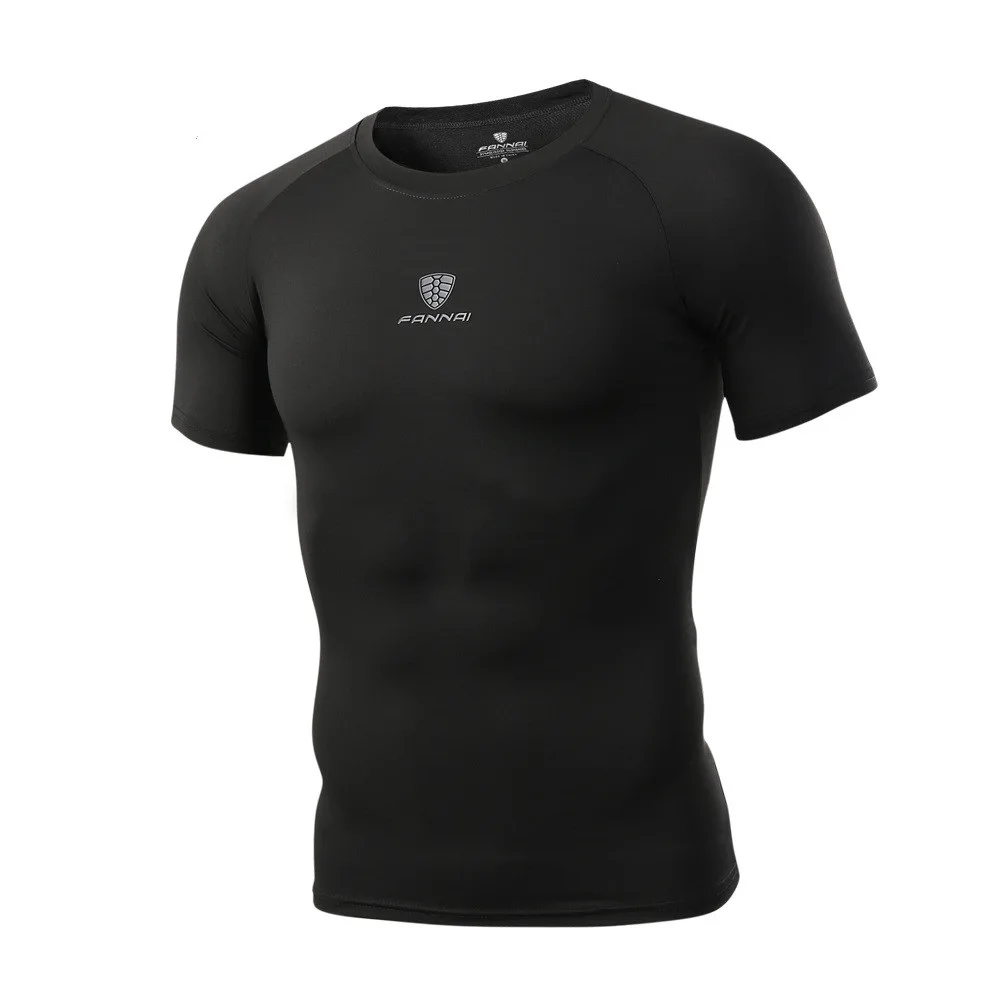 

Fitness Mma Running T Shirt Homme Men Quick Dry Slim Fit Crossfit O-Neck T-shirts Short Sleeve Clothing Plus Size