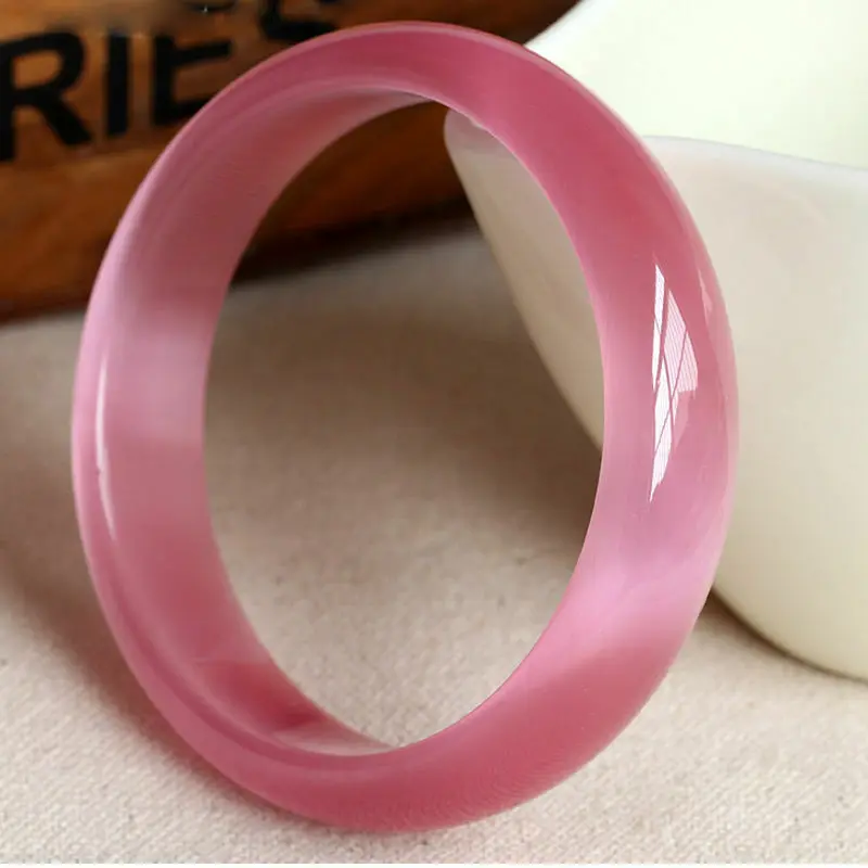 

Fine Chinese Natural Pink Nephrite Jadeite/ Gems Bracelet Bangle