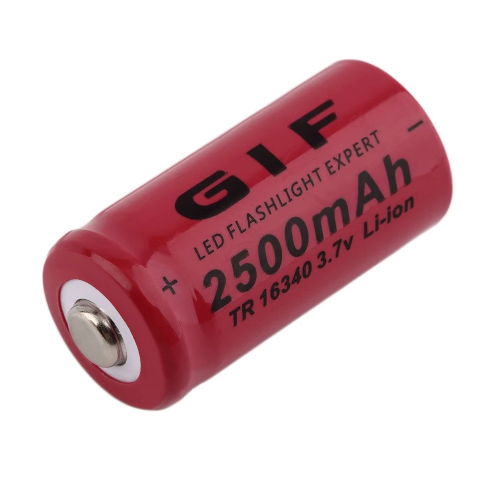 1/2/4/6/8 Red 3.4x1.6cm 16340 2500mAh 3.7V Li-ion Batteries Replace For CR123A CR17345 K123A VL123A DL123A 5018LC SF123A EL123AP |