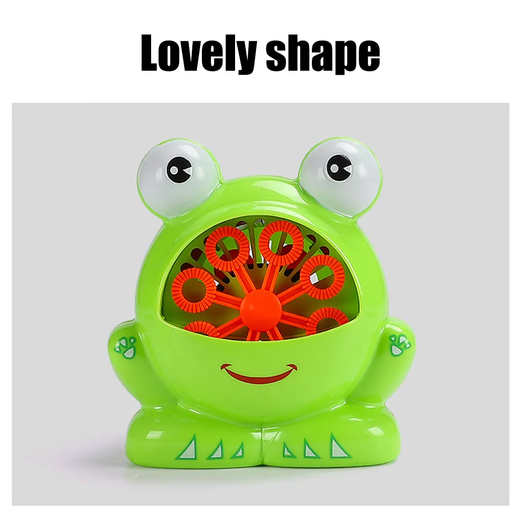 

New Cute Frog Automatic Bubble Machine Gun Soap Bubble Blower Outdoor Kids Child juguetes brinquedos Toy for Kids