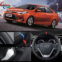 38cm non slip dreathable suede steering wheel cover for toyota levin car interior decoration accessories