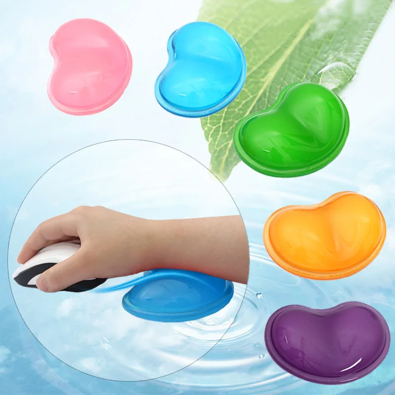 Силиконовая подушка для мыши в форме сердца с прозрачными кристаллами