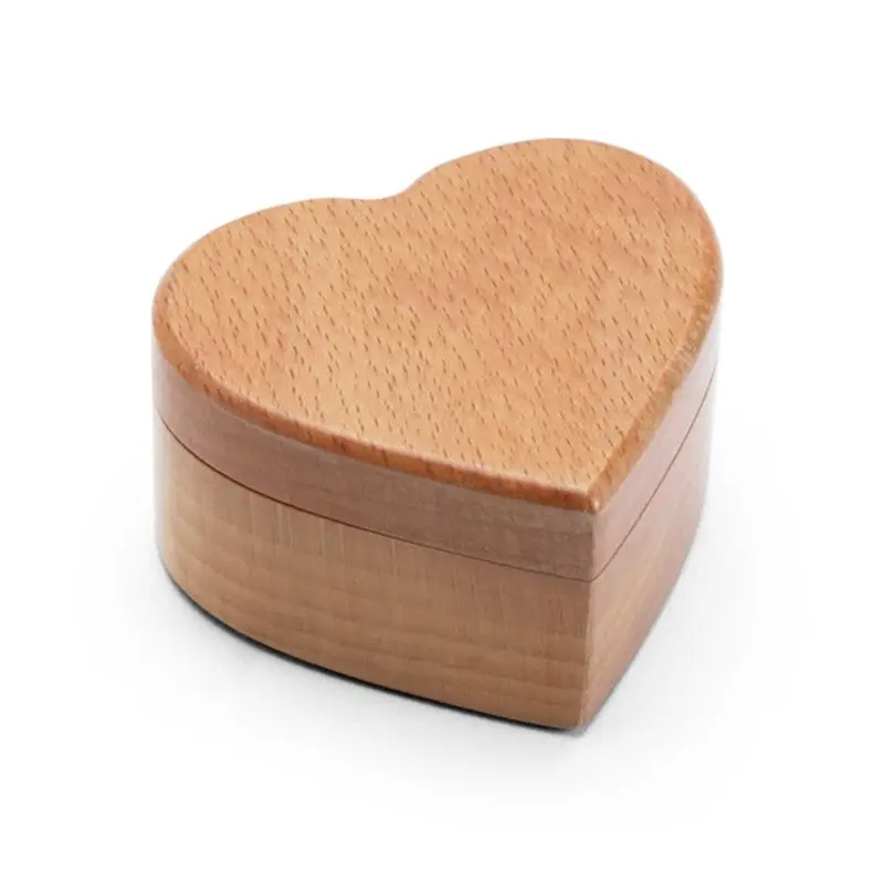 

Heart Shaped Wedding Valentines Engagement Wooden Ring Bearer Box, Handmade Rustic Wedding Ring Box Holder Custom Ring P9YF