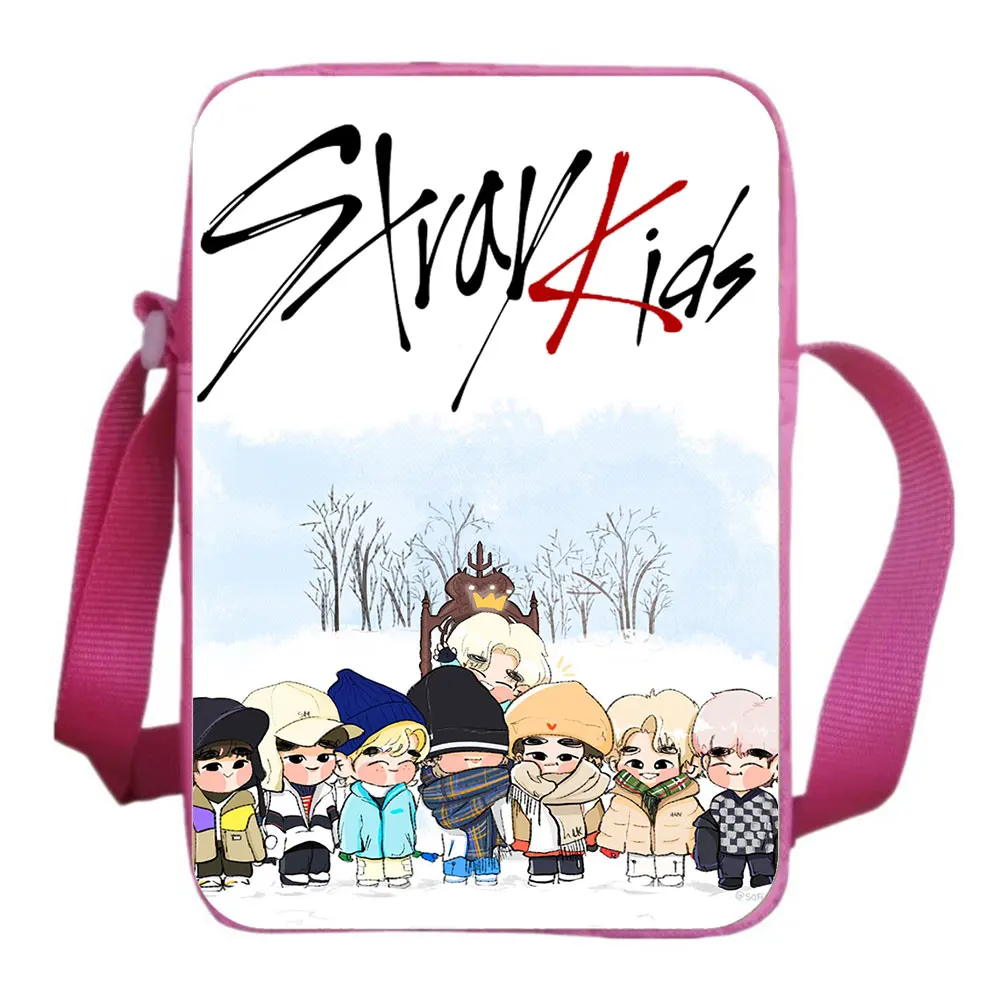 Kpop Stray Kids Fashion Shoulder Bags Korean Star Singer Teen Zipper Messenger Bag Boy Girl Crossbody Rucksack Fans Gifts