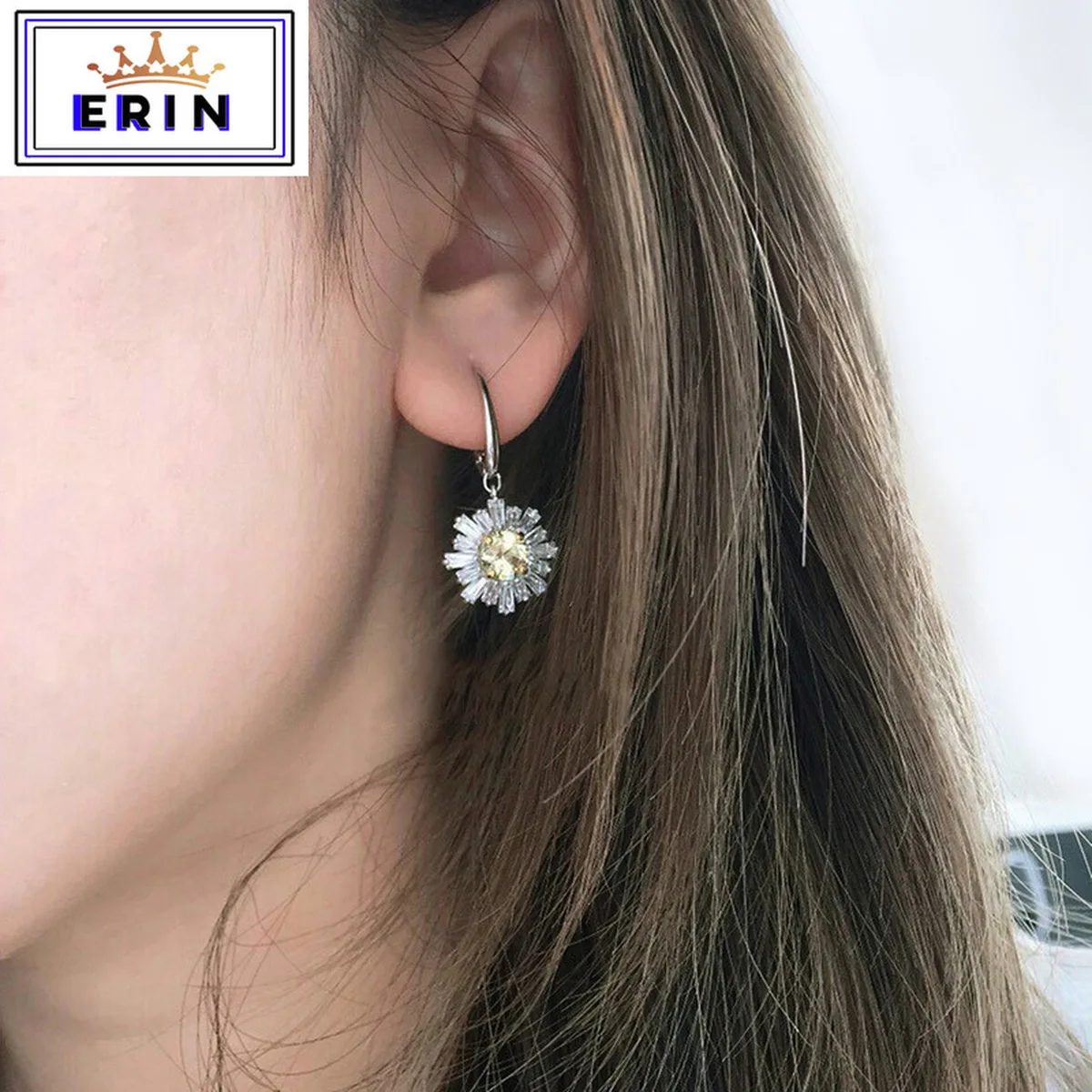 

ERIN High quality SWA new style will bring beautiful mood. Sunflower light Earrings