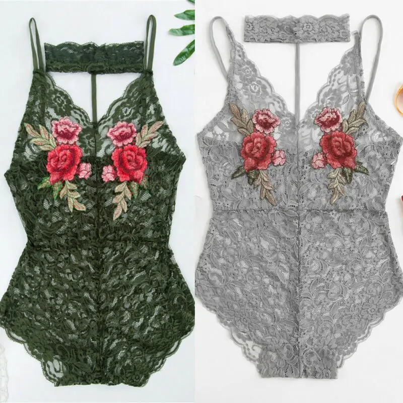 Хит продаж женское Сексуальное Кружевное Белье для сна с цветочным рисунком