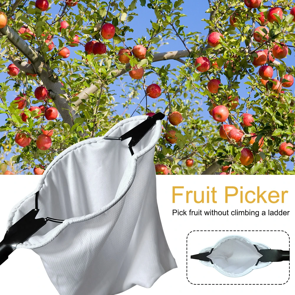 

Fruit Picker Orchard Practical Pear Peach Portable Catcher Durable Steel Garden Tool Lightweight Farm Outdoor With Bag Collector
