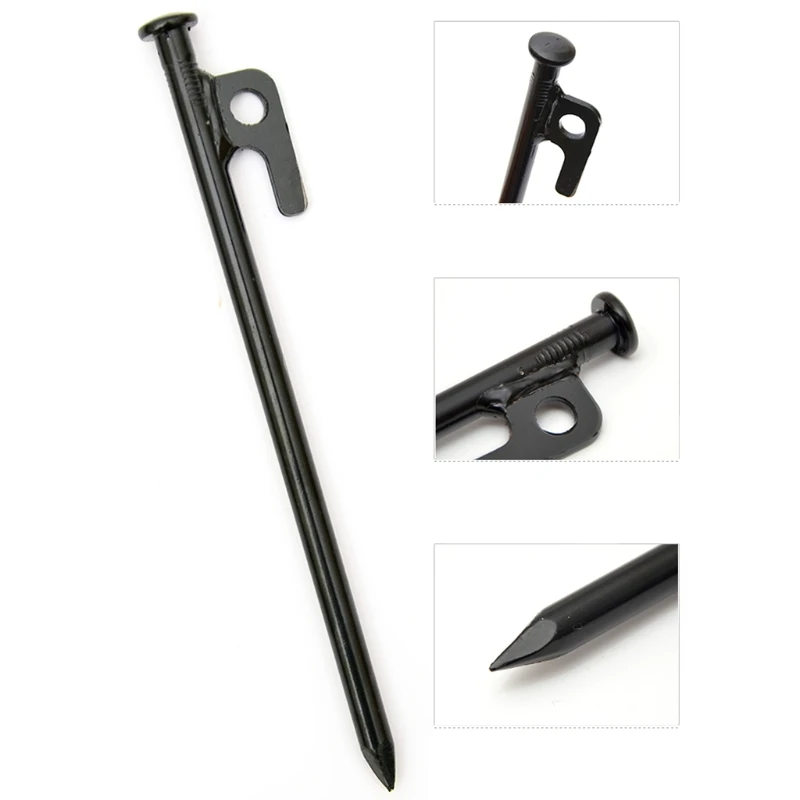 

4pcs Outdoor Camping Tent Stakes Heavy Duty 8/12 inch Steel Tent Pegs