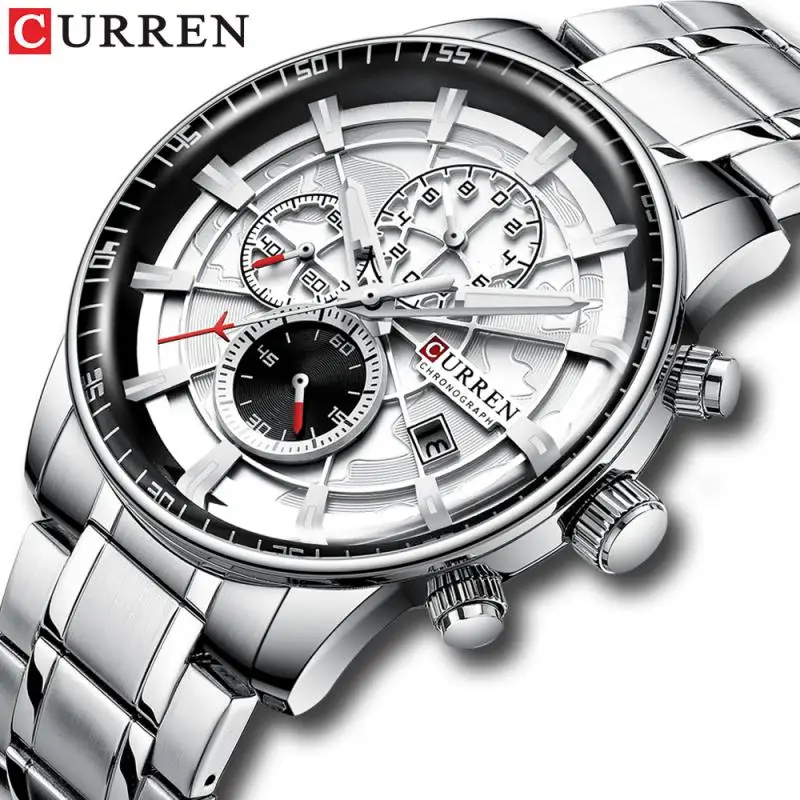 

Curren Brand Men Sport Watches Causal Stainless Steel Band Wristwatch Chronograph Auto Date Clock Male Relogio Masculino