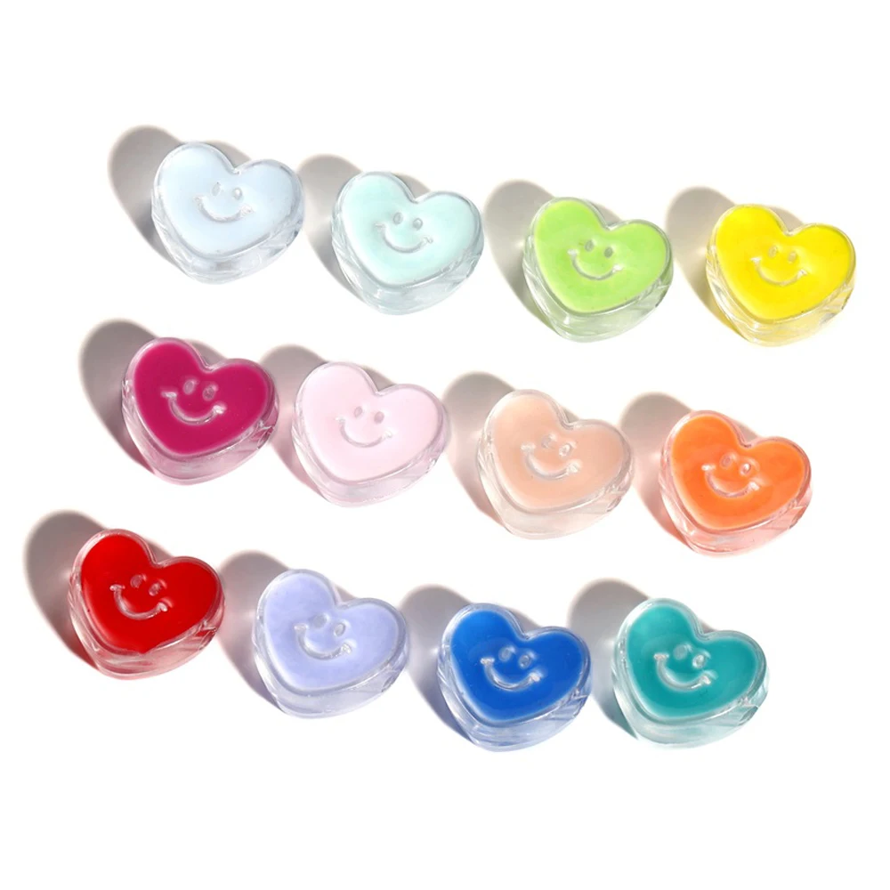 

10Pcs/Pack Heart Shape Smile Face Bead Acrylic Spacer Handicraft For DIY Friendship Bracelet Beading Jewelry Making Craft Supply