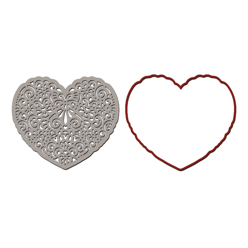 В форме сердца цветочный узор высечки для изготовления открыток сердечный