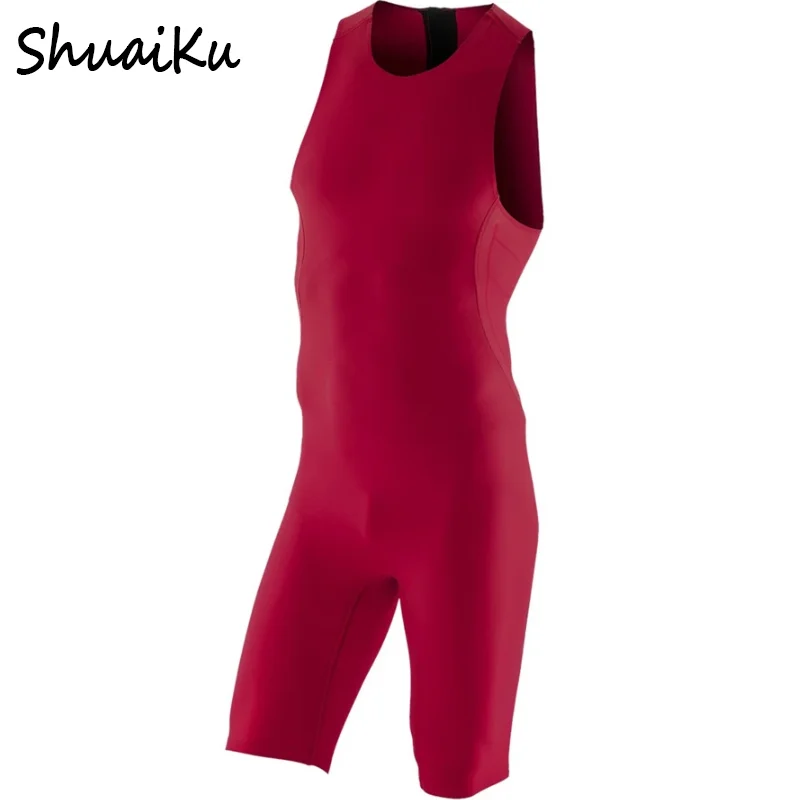 

2021 Summer Men's Triathlon Suit Sleeveless Cycling Jersey Skinsuit Jumpsuit Maillot Cycling Roupa De Ciclismo Sponge Pants Pad