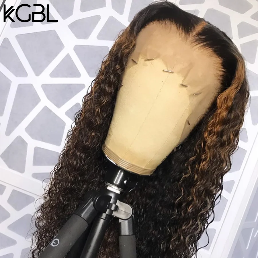 KGBL кудрявые 13*4 Кружева спереди среднего соотношения 8 &quot-24&quot не Реми